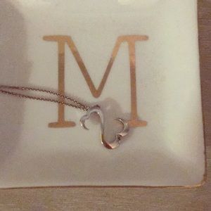 Silver open heart necklace